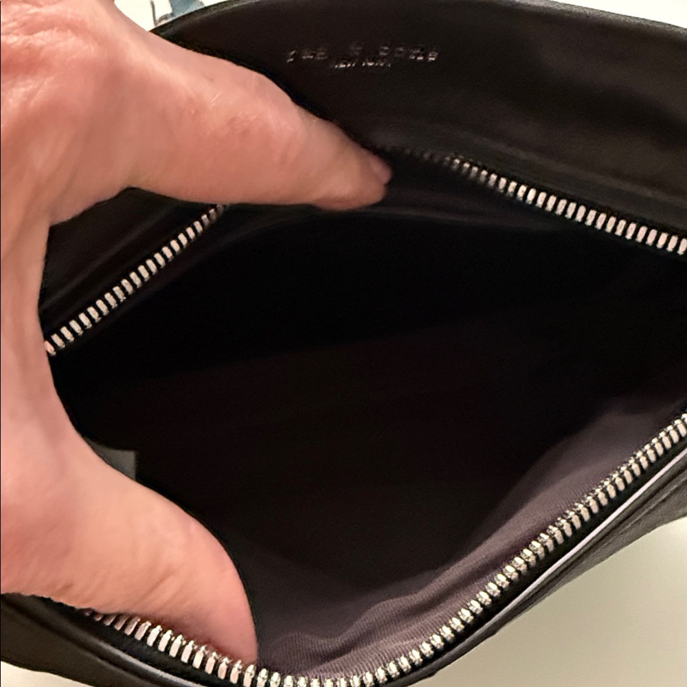 rag & bone Black Leather Crossbody Bag with Chain Strap - Picture 10 of 11